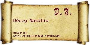 Dóczy Natália névjegykártya